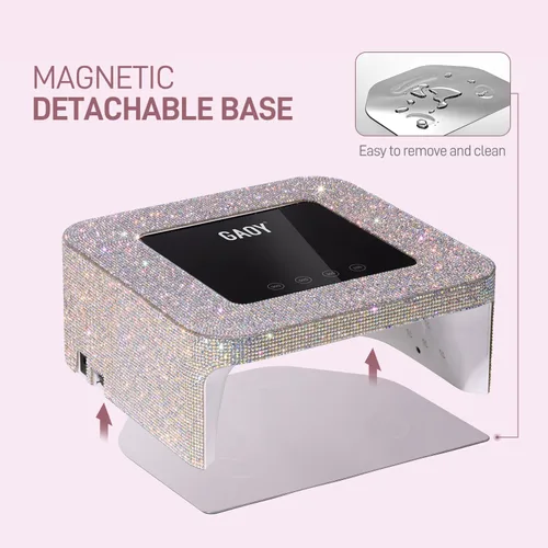 Miniatura 6 de GAOY Lámpara de uñas LED UV inalámbrica para uñas de gel, luz UV recargable, secadora de uñas profesional con 4 temporizadores, sensor automático