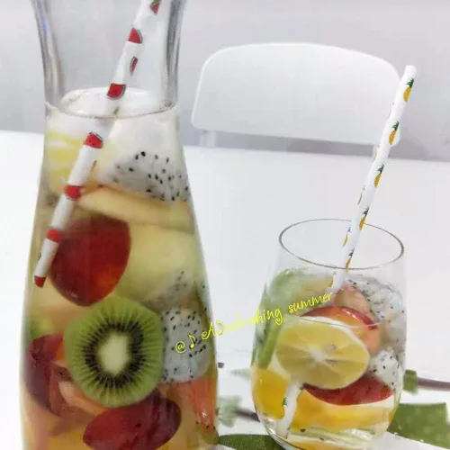 Miniatura 4 de popotes de papel con motivos de Frutas, biodegradable, 7.75 pulgadas, desechables, 100 unidades., Lemon Limón