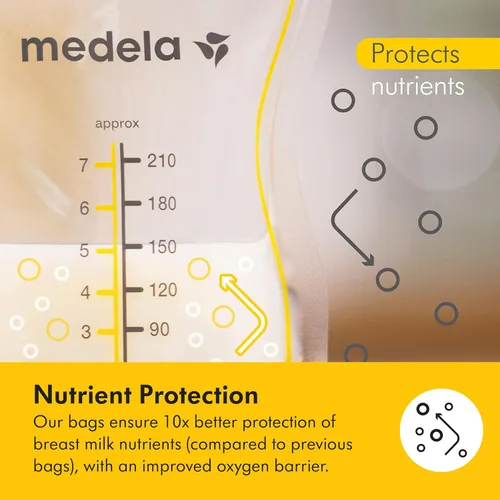 Miniatura 8 de Bolsas de almacenamiento de leche materna Medela Easy Pour 200 unidades 210ml/7oz Desechables, a prueba de fugas, congelación rápida, protección