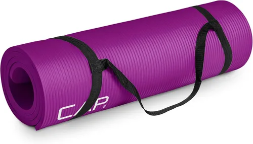 CAP Barbell Colchoneta de yoga y ejercicio de alta densidad de 1/2 pulgada con correa | Múltiples opciones Vino