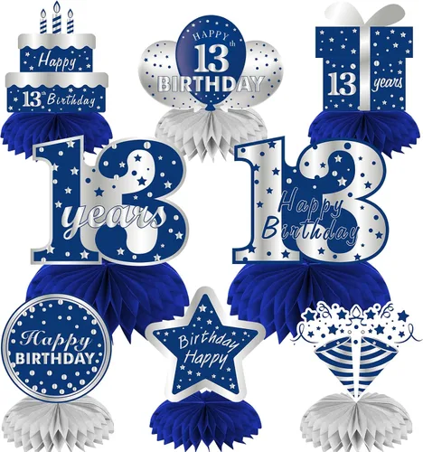 Miniatura 7 de 8 piezas de decoración de cumpleaños número 18, centro de mesa para fiesta, suministros de decoración de cumpleaños número 18, centros de mesa
