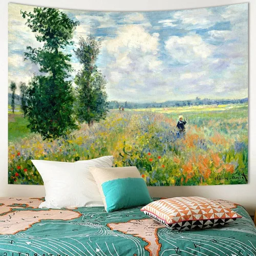 Miniatura 18 de Apdidl Tapiz de pared de bosque para dormitorio, estético, naturaleza, espacio exterior, galaxia, noche estrellada, tapiz para colgar en la pared