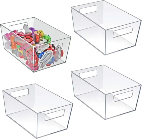 Miniatura 10 de Azar Displays 556237 - Organizador grande de plástico transparente con asa, almacenamiento de despensa, organizador de cocina y refrigerador
