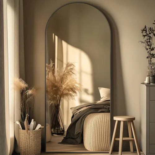 Miniatura 12 de Espejo de longitud completa, espejo arqueado grande de 76"x34", espejos de pie grandes, espejos altos para cuerpo, espejo de piso para dormitorio