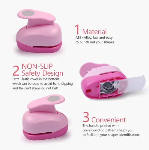 Miniatura 5 de BearBoss 5 perforadores de agujeros para manualidades, perforadores de papel para álbumes de recortes, diseños de manualidades para suministros