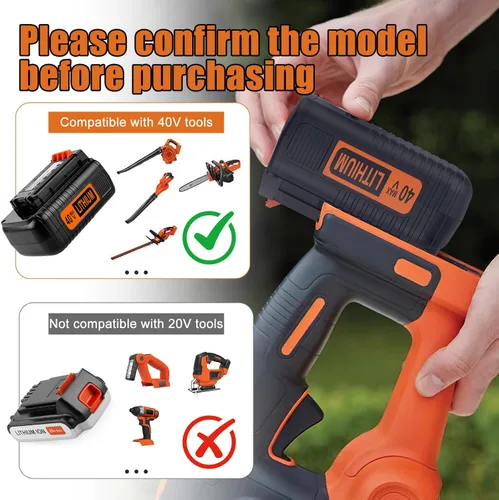 Miniatura 5 de Powilling Batería de repuesto de 40 voltios y 3.5 Ah para Black and Decker 40 V LBX2040 LBXR36 LBXR2036 LST540 LCS1240 compatible con 36V/40V MAX