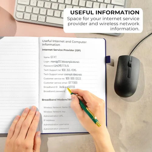 Miniatura 5 de Clever Fox - Libreta de contraseñas con pestañas alfabéticas, organizador de direcciones de Internet, tamaño grande, para inicios de sesión en Azul
