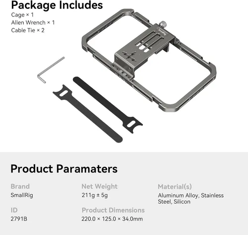 Miniatura 6 de SmallRig Universal Smartphone Video Rig para iPhone 17 16 15 14 para Samsung, Cine Vlogging Rig Aleación de aluminio Teléfono Jaula de Video Grip