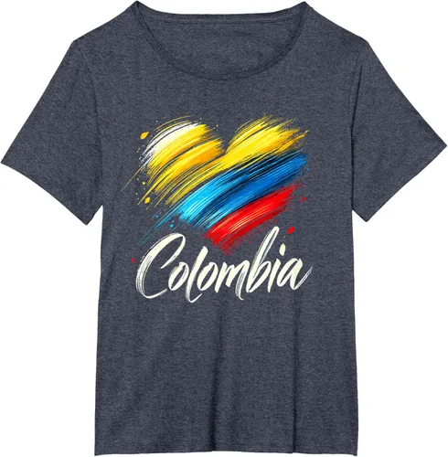 Miniatura 38 de Camiseta de orgullo colombiano con corazón de la bandera de Colombia