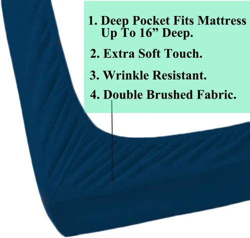 Miniatura 2 de OPT Marca. Juego de sábanas de 4 piezas de microfibra de doble cepillado de calidad hotelera de lujo – Resistente a las arrugas, sedoso y suave al