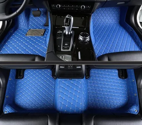 Miniatura 14 de Alfombrillas de automóvil para Mercedes-Benz G, GL, GLA, GLB, GLC, GLE, GLK, GLS, M, ML 2000-2023 forros de cuero antideslizantes (negro y beige)