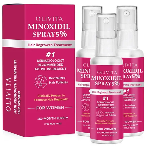Miniatura 8 de Spray de minoxidil al 5% para el crecimiento del cabello de las mujeres: tratamiento de recrecimiento capilar extra fuerte, revitaliza los folículos