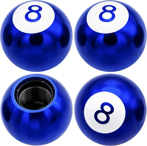 Miniatura 32 de 4 piezas tapas de vástago de válvula de neumático estilo bola 8, cubiertas universales de vástago de válvula de neumático con núcleo de cobre a