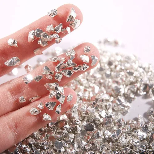 Miniatura 3 de Jmassyang Brillantinas metálicas irregulares de vidrio triturado, espolvorea con purpurina gruesa, 3.53 oz, para manualidades, uñas, resina, funda