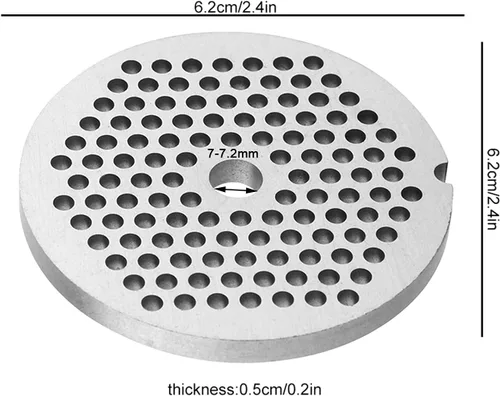 Miniatura 5 de Recambio para picadora de carne de disco de agujero de 0.118 in, placa trituradora de carne de acero inoxidable para accesorio de cocina