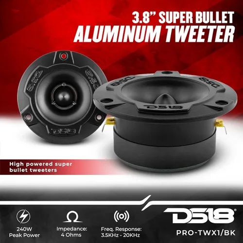 Miniatura 4 de DS18 Paquete de altavoces de coche medio y alto: 2 x rango medio de 6.5 pulgadas, 2 tweeters de 1 pulgada, crossover integrado