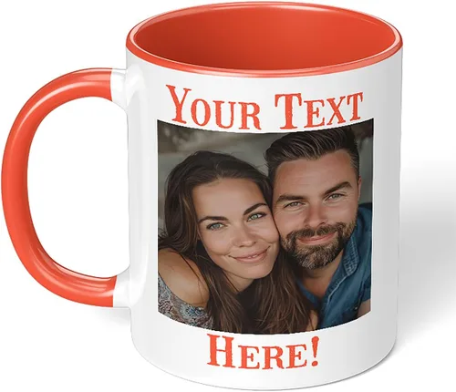 Miniatura 19 de Taza de café de cerámica negra personalizada de 11 onzas con texto, mensaje, tu texto aquí, nombre, DYE Taza para Cafe personalizadas, con foto
