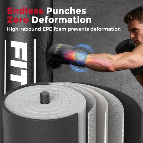 Miniatura 11 de FITVEN - Bolsa de boxeo independiente con guantes de boxeo, bolsa de boxeo pesada con base de ventosa - Bolsa de kickboxing para hombres