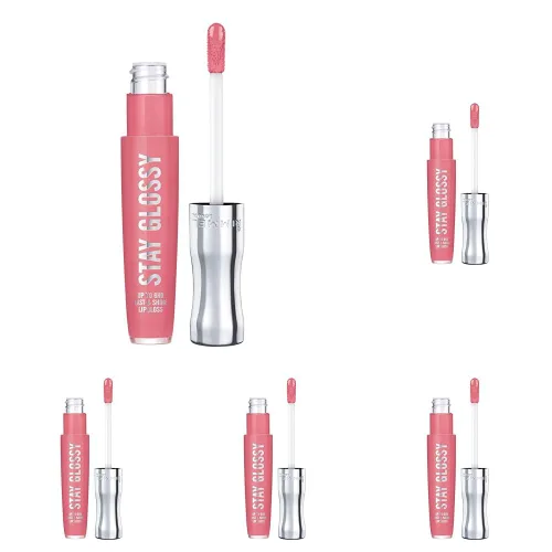 Miniatura 35 de Rimmel Stay Glossy Brillo de labios - Fórmula ligera y no pegajosa para color y brillo de labios - 130 Blushing Belgraves,.18oz Belgraves sonrojados