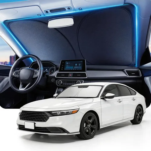 Miniatura 26 de DMJN Parasol para parabrisas delantero para Tesla nuevo modelo Y, Y y 3 (2017-2027), [revestimientos de cristal de hielo nano] UPF50+ bloqueo