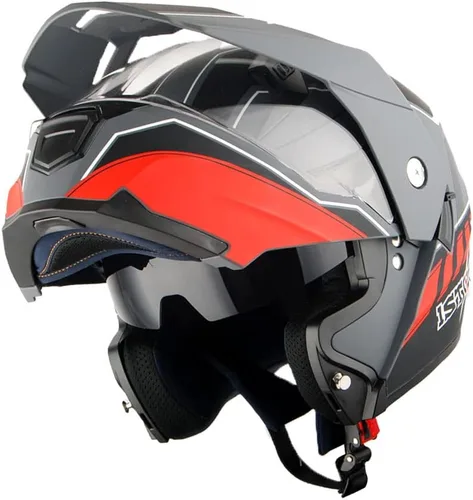 Miniatura 9 de 1Storm Nuevo Casco Modular de Cara Completa para Motocicleta con Doble Visera Abatible: HJK910 DSPORT