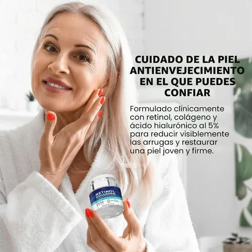 Miniatura 7 de Hidratante facial para la piel envejecida: crema antiarrugas para mujeres mayores y hombres de 50 y 60 años más con retinol, colágeno y ácido