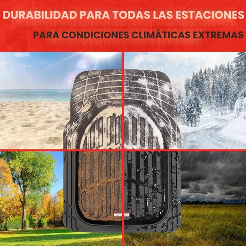 Miniatura 4 de Motor Trend -2 alfombrillas delanteras para el piso del automóvil- Forros de contorno FlexTough negros - Alfombrillas de goma resistentes
