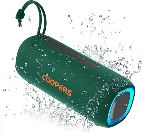 Miniatura 9 de Altavoz Bluetooth portátil, altavoz Bluetooth inalámbrico con sonido estéreo claro y fuerte, altavoces impermeables IPX5 con luces RGB, BT5.3, largo