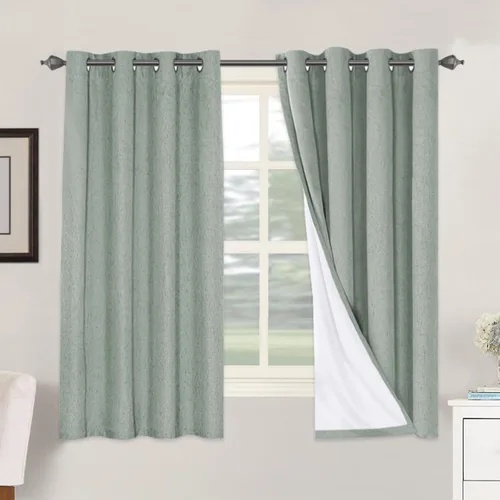 Miniatura 114 de H.VERSAILTEX Cortinas opacas de lino de 72 pulgadas de largo, 100% absolutamente opacas, con aislamiento térmico, con textura de lino, cortinas