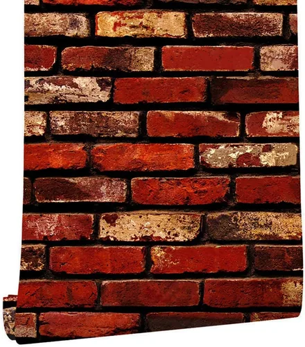 MelunMer Papel tapiz autoadhesivo de ladrillo rojo para despegar y pegar de 17.7 x 118 pulgadas, papel tapiz autoadhesivo extraíble, papel de