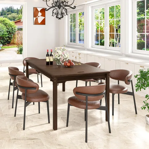 Miniatura 9 de Yardenaler Mesa de Juegos de Mesa de Madera Maciza, Mesa de Juegos y Comedor con Gran Espacio de Juego de 58" x 33" y Superficie Extraíble, Para 4 a