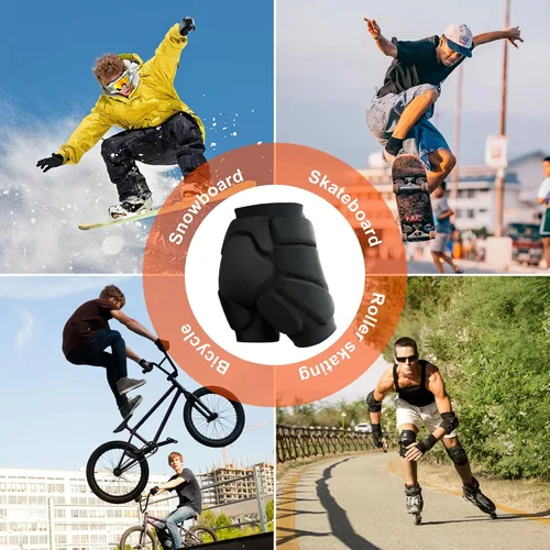 Miniatura 6 de Pantalones cortos acolchados de EVA con protección 3D, almohadilla de choque para snowboard, patineta, esquí, patinaje, bicicleta, etc.