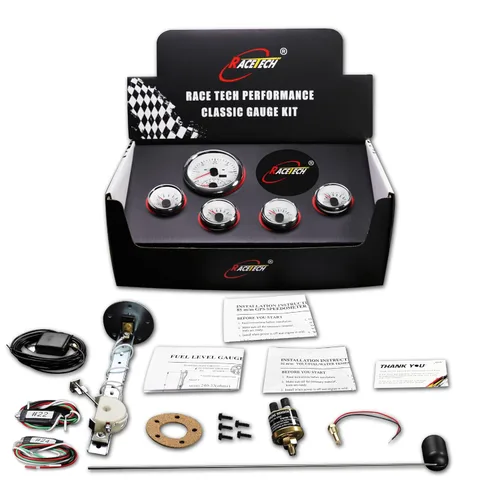 Miniatura 9 de RACETECH - Juego de 5 medidores 85 mm (3-3/8") 2 en 1 velocímetro GPS 120 MPH tacómetro 8000 RPM indicador de luz y odómetro - 52 mm (2-1/16")
