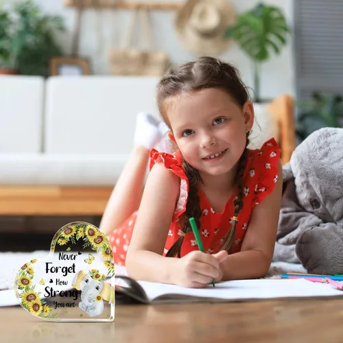 Miniatura 3 de Kathfly Regalos de elefante para mujeres, suministros de oficina, decoración de escritorio, recuerdo de corazón acrílico, regalo inspirador