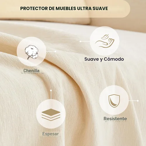 Miniatura 5 de MYSKY HOME Funda para sofá seccional, 2 piezas de fundas de sofá de felpilla para sofá en L, protector de muebles para mascotas, niños, funda
