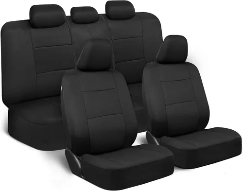 Miniatura 6 de BDK PolyPro Juego de 2 Fundas de Asientos Delanteros de Automóvil en Beige/Negro - Fundas de Asientos Delanteros para Automóviles, Camiones