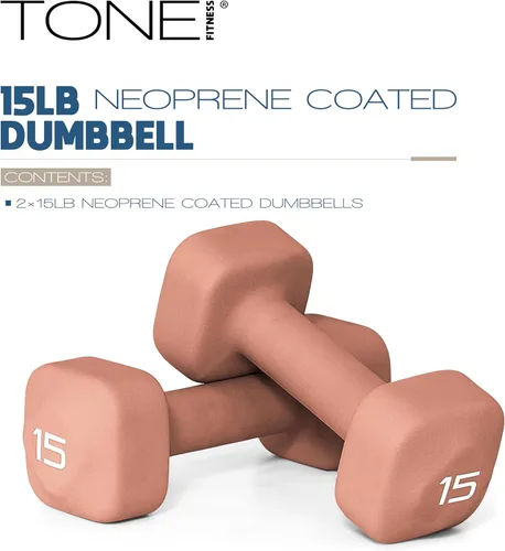 Miniatura 92 de Tone Fitness Pares de Mancuernas de Pesas de Neopreno con Cabeza Cuadrada Antirrodamiento Múltiples Opciones Azul