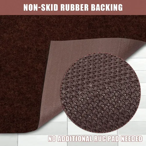 Miniatura 3 de Alfombra de pasillo de 2 x 8 pies, para interiores y exteriores, cocina, entrada, dormitorio, con respaldo de goma antideslizante, alfombra