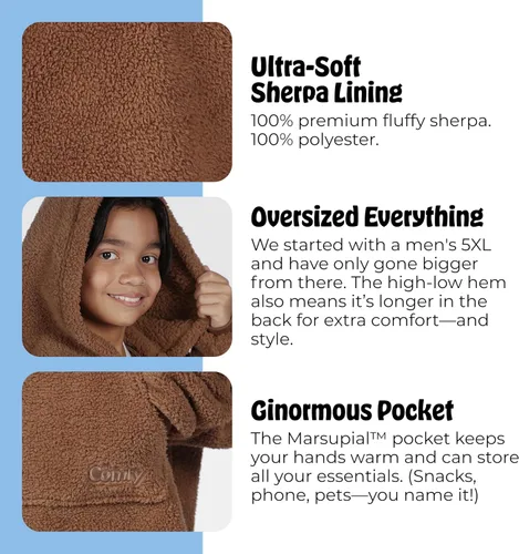 Miniatura 29 de THE COMFY Teddy Bear From Shark Tank Patented Zipper Oversized Sherpa Wearable Blanket Hoodie Gift for Women & Men