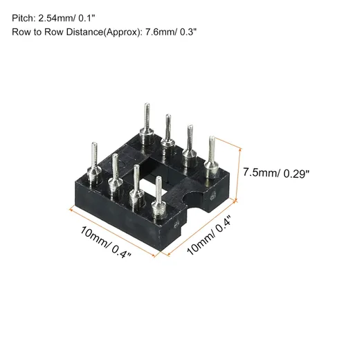 Miniatura 2 de MECCANIXITY DIP IC Chip Adaptador de zócalo de Pin Redondo 8P 0.100 in Pitch IC Socket para PCB Board Chip, paquete de 6