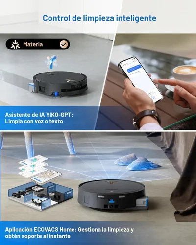 Miniatura 9 de ECOVACS DEEBOT X9 PRO Omni Robot Aspirador y Fregasuelos, 16,600Pa de succión potente, fregona OZMO con rodillo autolavable instantáneo, ZeroTangle