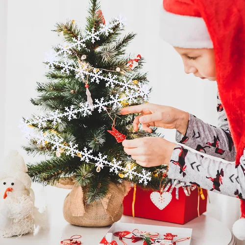 Miniatura 3 de BESTOYARD Cinta de copo de nieve de 16.4 pies con ribete de poliéster blanco para decoración de árbol de Navidad, cinta de vacaciones para envolver