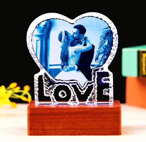 Miniatura 8 de Regalos de fotos personalizados de cristal – Marcos de fotos en forma de corazón, cumpleaños, aniversario, boda, Navidad, regalos para novia