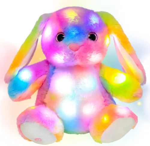 Miniatura 9 de Hopearl Cordero de peluche con luces LED, flexible, con luces de noche que brillan en la oscuridad, para festival, cumpleaños, niños pequeños