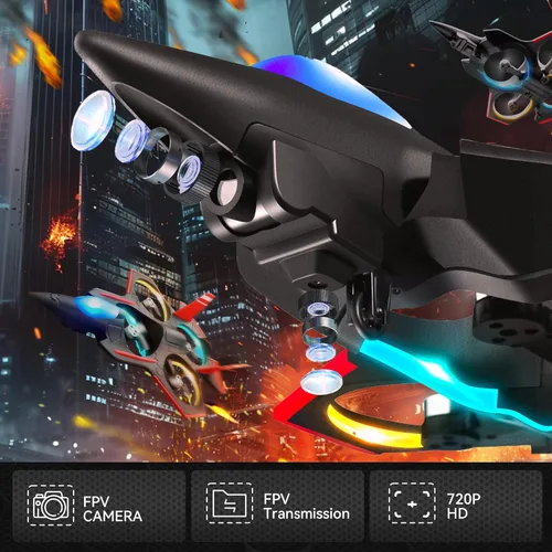 Miniatura 2 de Avión RC sin escobillas BEZGAR con cámara Avión de control remoto de 2.4GHz, drones de giro de 6 ejes para niños, helicóptero RC, caza de combate