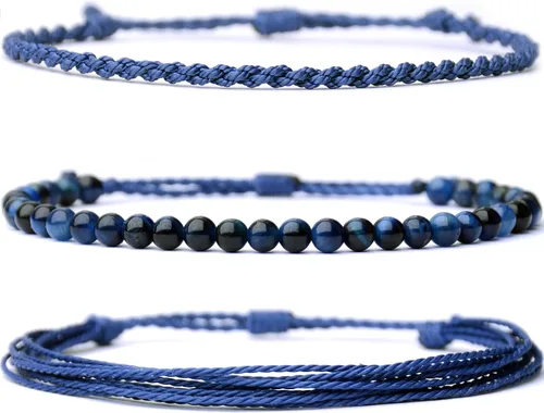 Miniatura 35 de Pulsera curativa hecha a mano con cuentas de piedra natural, regalo para hombres, pulsera de cuerda ajustable