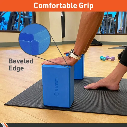 Miniatura 4 de Body Sport Bloque de yoga, morado, 4 x 6 x 9 pulgadas, bloques de espuma para yoga y pilates, bloques de yoga de espuma de alta densidad, bloque