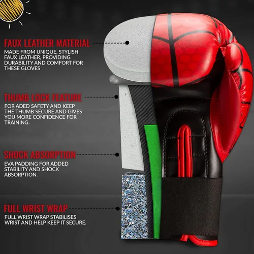 Miniatura 3 de WYOX Guantes de boxeo para niños de 4 onzas, 6 onzas, 8 onzas, guantes de boxeo juveniles para niños y niñas de 3 a 15 años, guantes de boxeo
