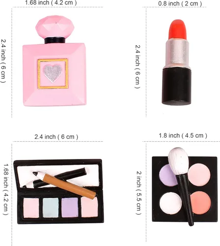 Miniatura 2 de Ercadio 4 piezas de resina para decoración de tartas, cosméticos 3D, lápiz labial, botella de perfume, para maquillaje, decoración de pasteles