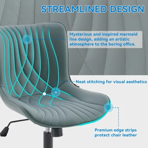 Miniatura 4 de YOUNIKE Silla de Oficina sin Brazos Silla de Escritorio con Ruedas, Silla de Trabajo para Computadora de Oficina en Casa, Silla de Tocador Moderna